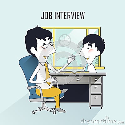 Job interview scene Vector Illustration