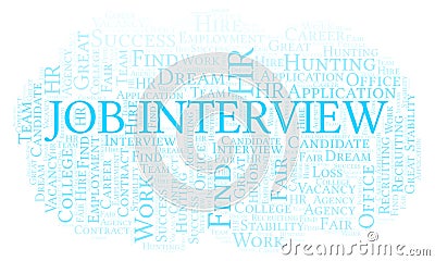Job Interview word cloud. Stock Photo