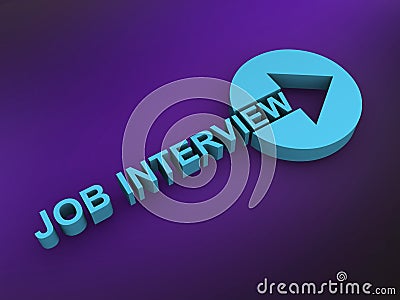 job interview word on purple Stock Photo