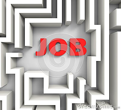 Job In Maze Shows Finding Jobs Stock Photo