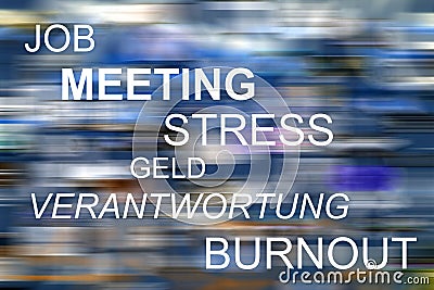 Job, Meeting, Stress, Geld, Verantwortung, Burnout Stock Photo