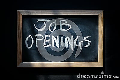 Job openings on sign board Stock Photo