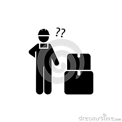 Job, person, boxes, production, worker icon. Element of manufacturing icon. Premium quality graphic design icon. Signs and symbols Stock Photo