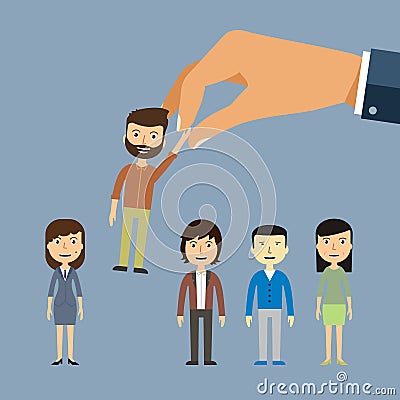 Job recruiting recruitment by employment company. Job searches, Vector Illustration