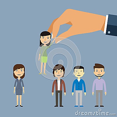 Job recruiting recruitment by employment company. Job searches, Vector Illustration