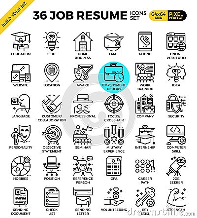 Job Resume Icons Vector Illustration