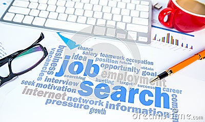 Job search concept word cloud chart Stock Photo