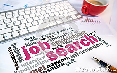 Job search concept word cloud chart Stock Photo