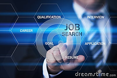 Job Search Human Resources Recruitment Career Business Internet Technology Concept Stock Photo