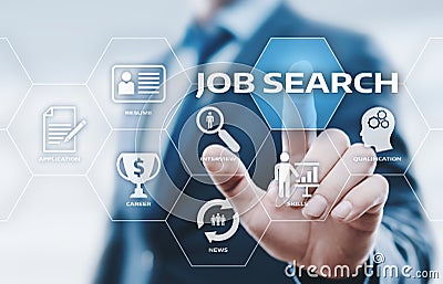 Job Search Human Resources Recruitment Career Business Internet Technology Concept Stock Photo