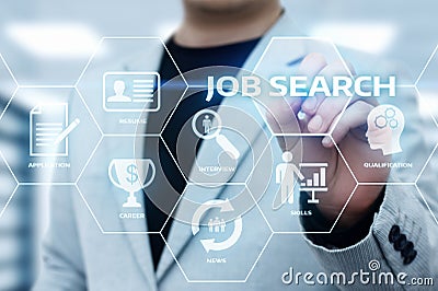 Job Search Human Resources Recruitment Career Business Internet Technology Concept Stock Photo