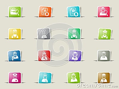 job search icon set Stock Photo