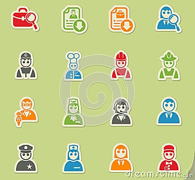 job search icon set Stock Photo