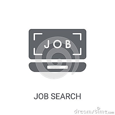 Job search icon. Trendy Job search logo concept on white backgro Vector Illustration