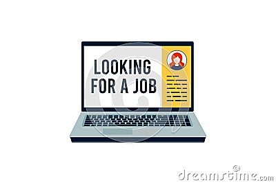 Job search internet. Employment website. Recruitment interview. Online career, communication. Technology concept. Vector Vector Illustration