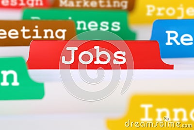 Job search for jobs business concept register in documents Stock Photo