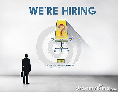 Job Search Occupation Recruitment We're Hiring Concept Stock Photo