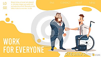 Job Search Online Service Flat Vector Webpage Vector Illustration