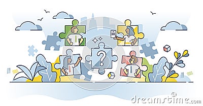 Job search and recruitment candidates professional selection outline concept Vector Illustration