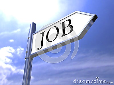 Job search road sign find vacancy for jobs Stock Photo