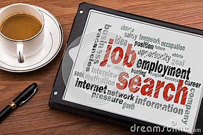 Job search word cloud Stock Photo
