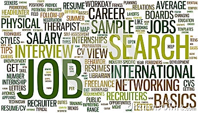 Job search wordcloud Vector Illustration