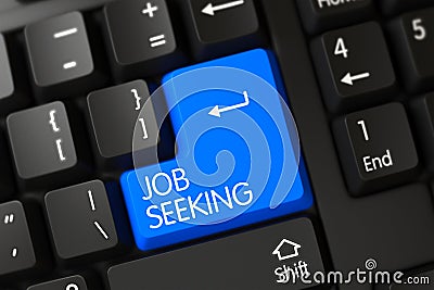 Job Seeking - Modern Button. 3D. Stock Photo