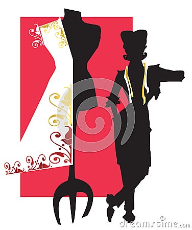 JOB SERIES dressmaker,dummy Vector Illustration