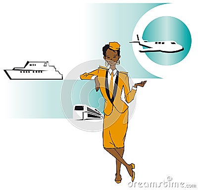 Job series - stewardess Stock Photo