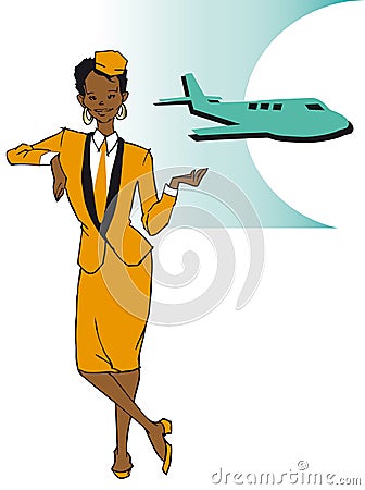 Job series - stewardess Vector Illustration