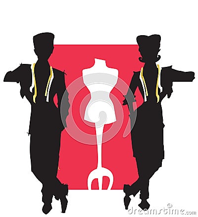 JOB SERIES tailor,dressmaker Vector Illustration