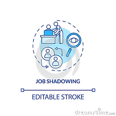 Job shadowing concept icon Cartoon Illustration