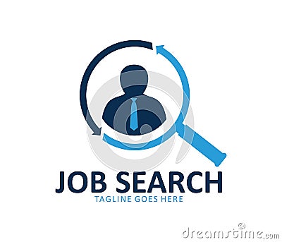 Job vacancy work search logo design Stock Photo