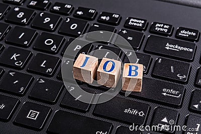 Job word on laptop Stock Photo