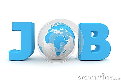 Job World Blue Stock Photo