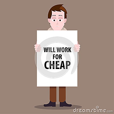 Jobless man Vector Illustration