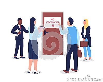 Jobless people flat color vector faceless character Vector Illustration