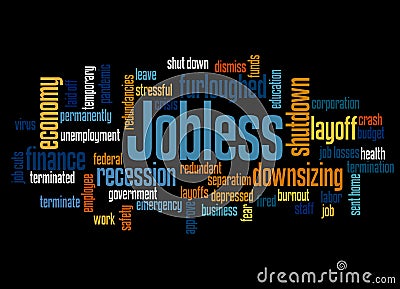 Jobless word cloud concept 3 Stock Photo