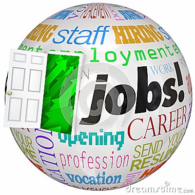 Jobs Career Door Open New World Work Opportunities Stock Photo