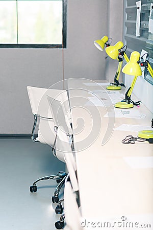 Jobs in the office at the tables Stock Photo