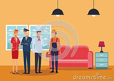 Jobs and professions avatar Vector Illustration