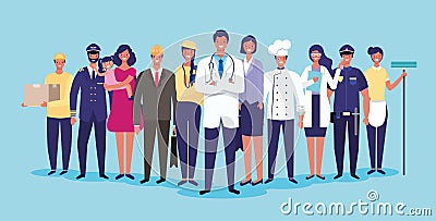 Jobs and professions Vector Illustration