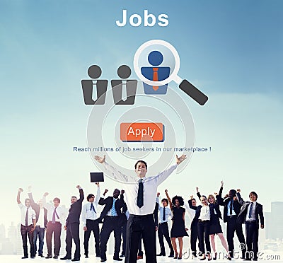 Jobs Recruitment Employment Human Resources Website Online Concept Stock Photo