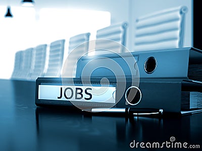 Jobs on Ring Binder. Blurred Image. 3D. Stock Photo