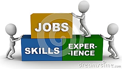 Jobs skills and experience Stock Photo