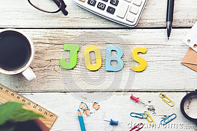 Jobs text Stock Photo