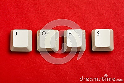 Jobs White Keyboard Keys Stock Photo