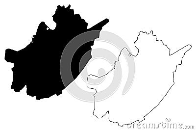 Jodhpur City Republic of India, Rajasthan State map vector illustration, scribble sketch City of Jodhpur map Vector Illustration