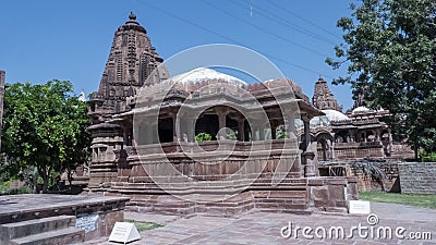 Old Hindu Temple exterior structure at Mandore Garden jodhpur city, Rajasthan, India Editorial Stock Photo
