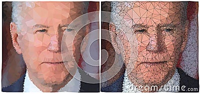 Joe Biden vector polygonal portrait Vector Illustration